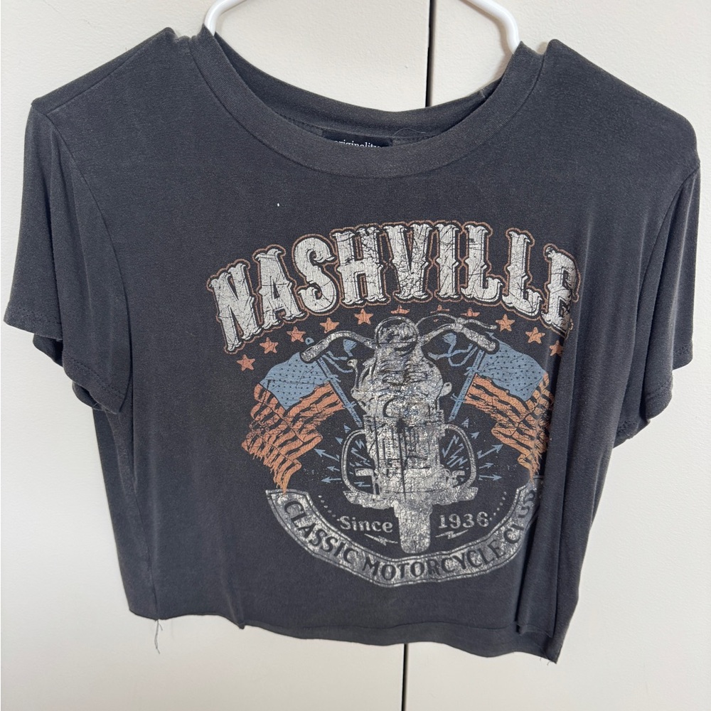 Nashville Graphic Crop Tee - Black